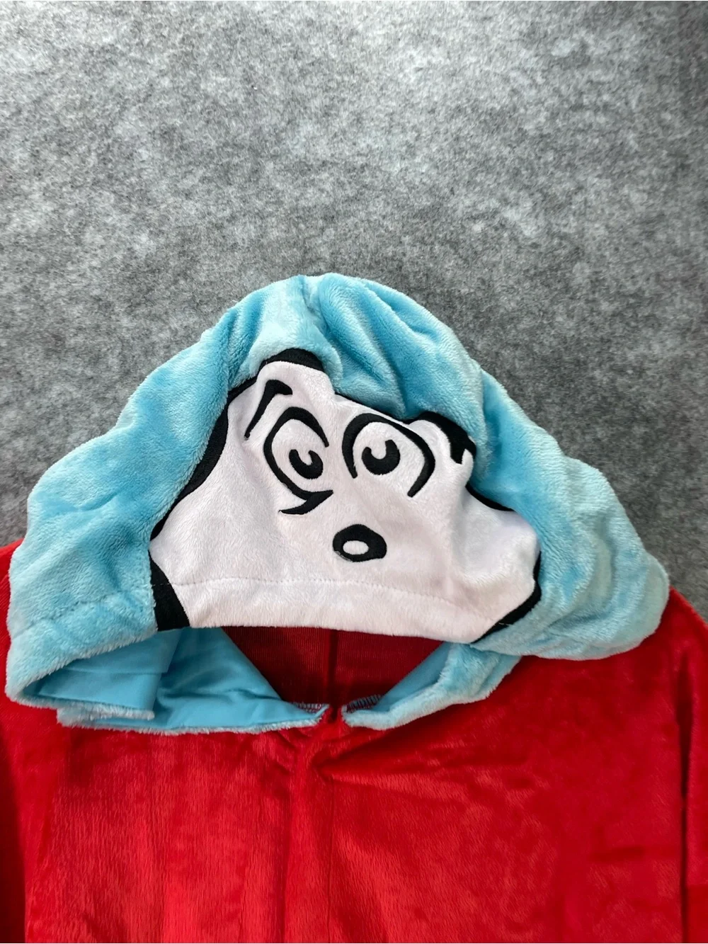 Dr Seuss Thing 1 Thing 2 Hooded Plush Adult Costume Jumpsuit Once Size Spirit - Picture 6 of 14